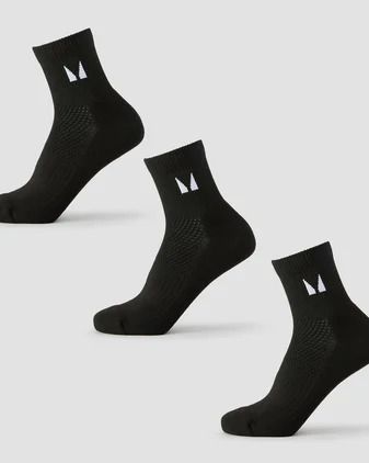 MP Running Ankle Socks (3 pack) - Black