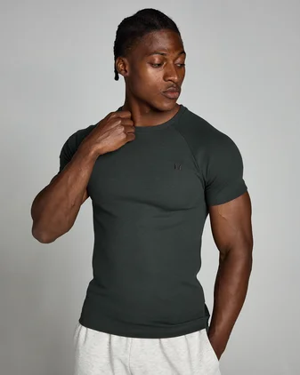 MP Men's Lift Ribbed Muscle Fit T-Shirt - Washed Black