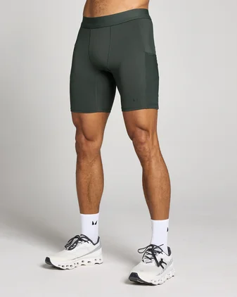 MP Men's Hybrid Pocket Half Tight - Washed Black