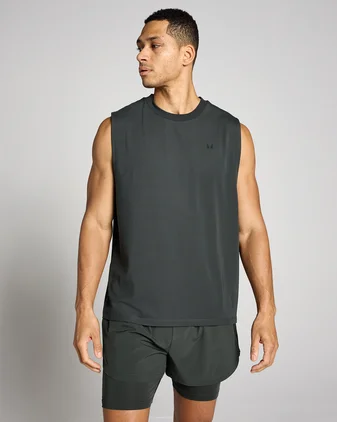 MP Men's Oversized Cotton Modal Tank - Washed Black
