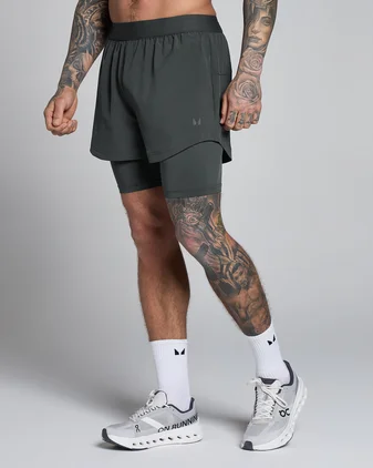 MP Men's Hybrid 5" 2-in-1 Shorts - Washed Black