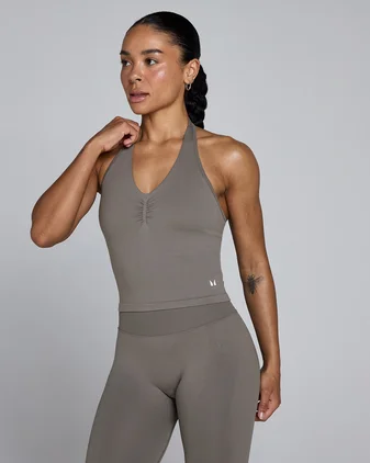 MP Women's Tempo Seamless Halter Neck Vest - Dark Truffle
